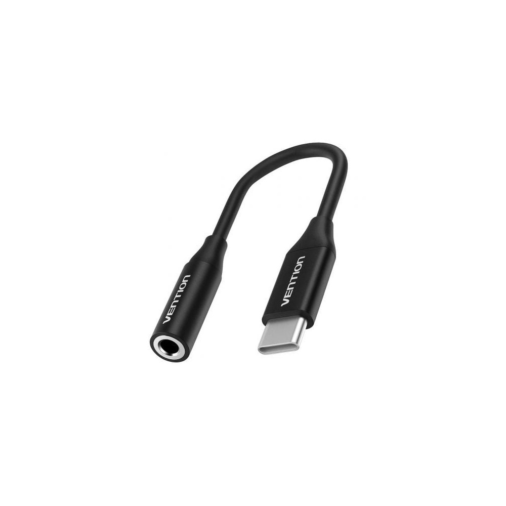 Conversor Vention BIHBA/ Jack 3.5 Hembra - USB Tipo-C Macho/ 10cm/ Negro | Audio