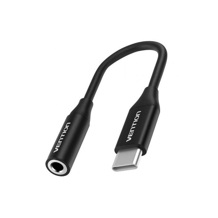 Conversor Vention BIHBA/ Jack 3.5 Hembra - USB Tipo-C Macho/ 10cm/ Negro | Audio