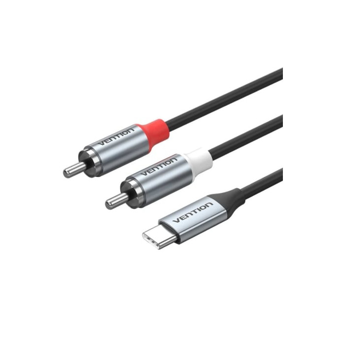 Cable Estéreo Vention BIKHH/ USB Tipo-C Macho - 2x RCA Macho/ 2m/ Gris | Audio