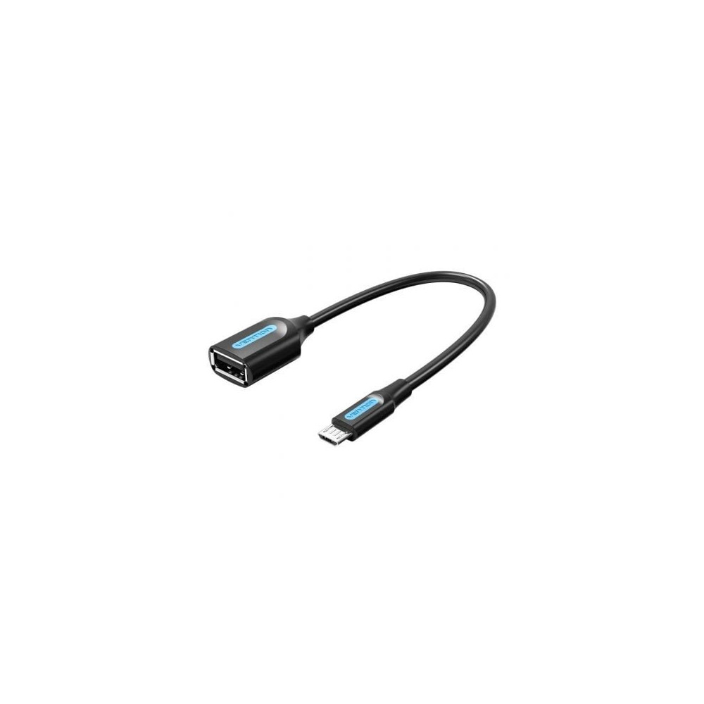 Cable USB 2.0 Vention CCUBB/ MicroUSB Macho - USB Hembra/ 480Mbps/ 15cm/ Negro | USB