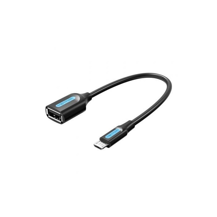 Cable USB 2.0 Vention CCUBB/ MicroUSB Macho - USB Hembra/ 480Mbps/ 15cm/ Negro | USB