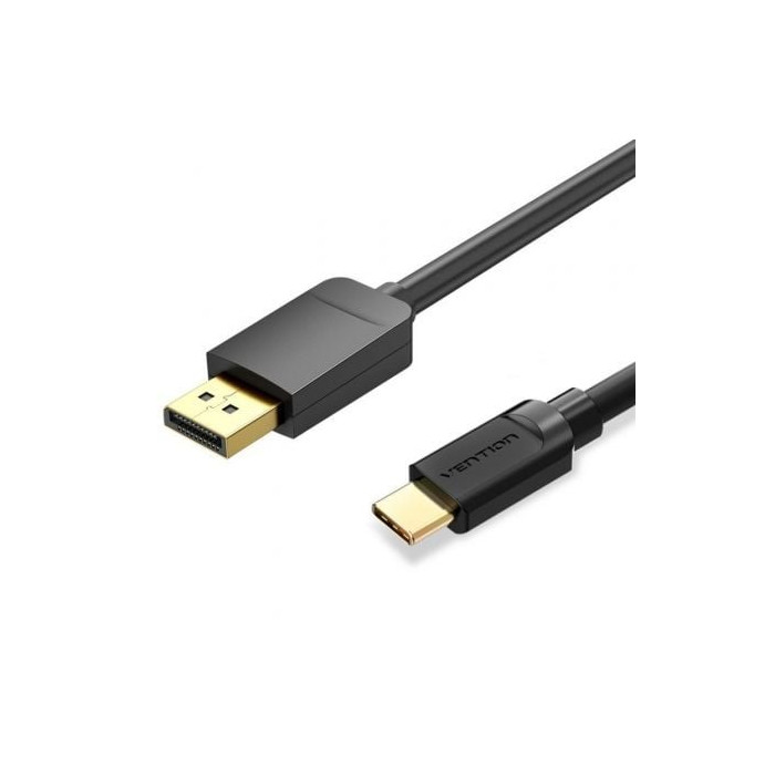 Cable Conversor Vention CGYBH/ USB Tipo-C Macho - DisplayPort Macho/ 2m/ Negro | VGA/DVI/DisplayPort