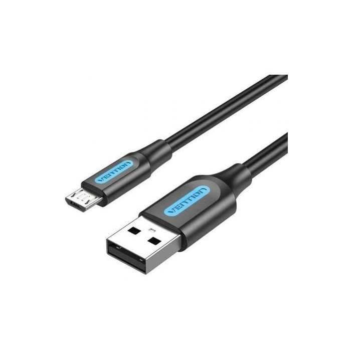 Cable USB 2.0 Vention COLBC/ USB Macho - MicroUSB Macho/ 480Mbps/ 25cm/ Negro | USB