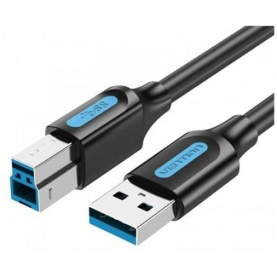 Cable USB 3.0 Vention COOBH/ USB Tipo-B Macho - USB Macho/ 5Gbps/ 2m/ Negro | USB