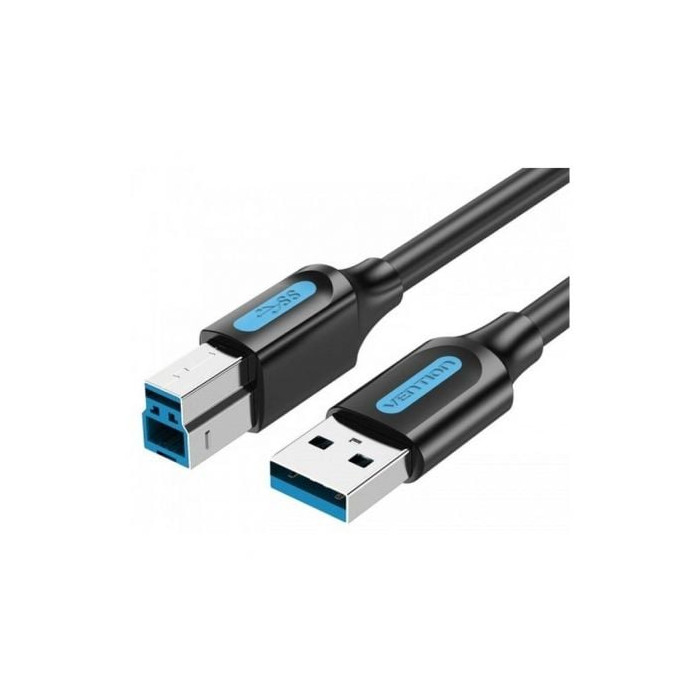 Cable USB 3.0 Vention COOBI/ USB Tipo-B Macho - USB Macho/ 5Gbps/ 3m/ Negro | USB