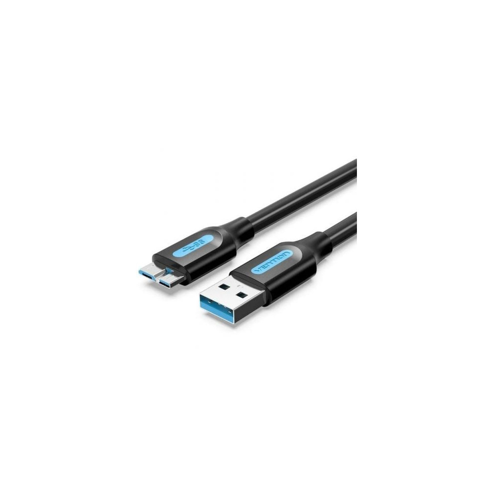 Cable USB 3.0 Vention COPBF/ USB Macho - MicroUSB Macho/ Hasta 10W/ 5Gbps/ 1m/ Negro | USB