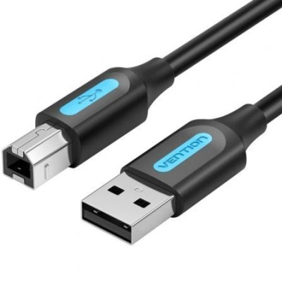 Cable USB 2.0 Impresora Vention COQBD/ USB Tipo-B Macho - USB Macho/ 480Mbps/ 50cm/ Negro | USB