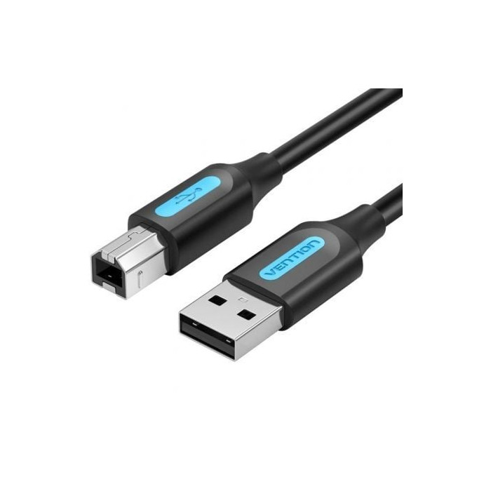 Cable USB 2.0 Impresora Vention COQBD/ USB Tipo-B Macho - USB Macho/ 480Mbps/ 50cm/ Negro | USB