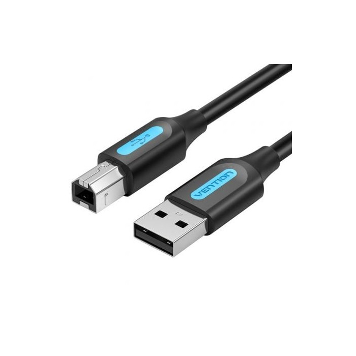 Cable USB 2.0 Impresora Vention COQBI/ USB Tipo-B Macho - USB Macho/ 480Mbps/ 3m/ Negro | USB