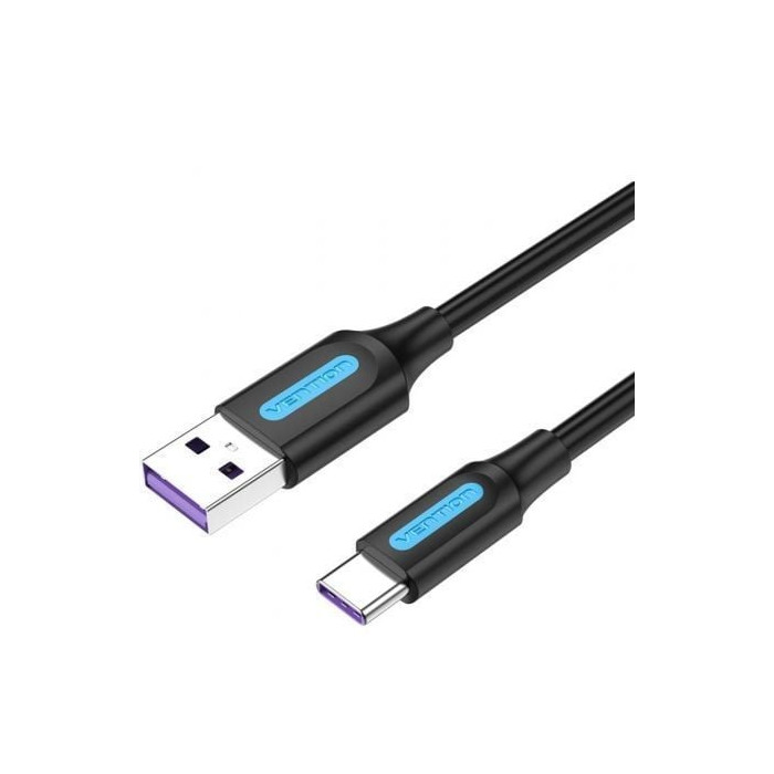 Cable USB 2.0 Tipo-C Vention CORBH/ USB Macho - USB Tipo-C Macho/ 480Mbps/ 2m/ Negro | USB