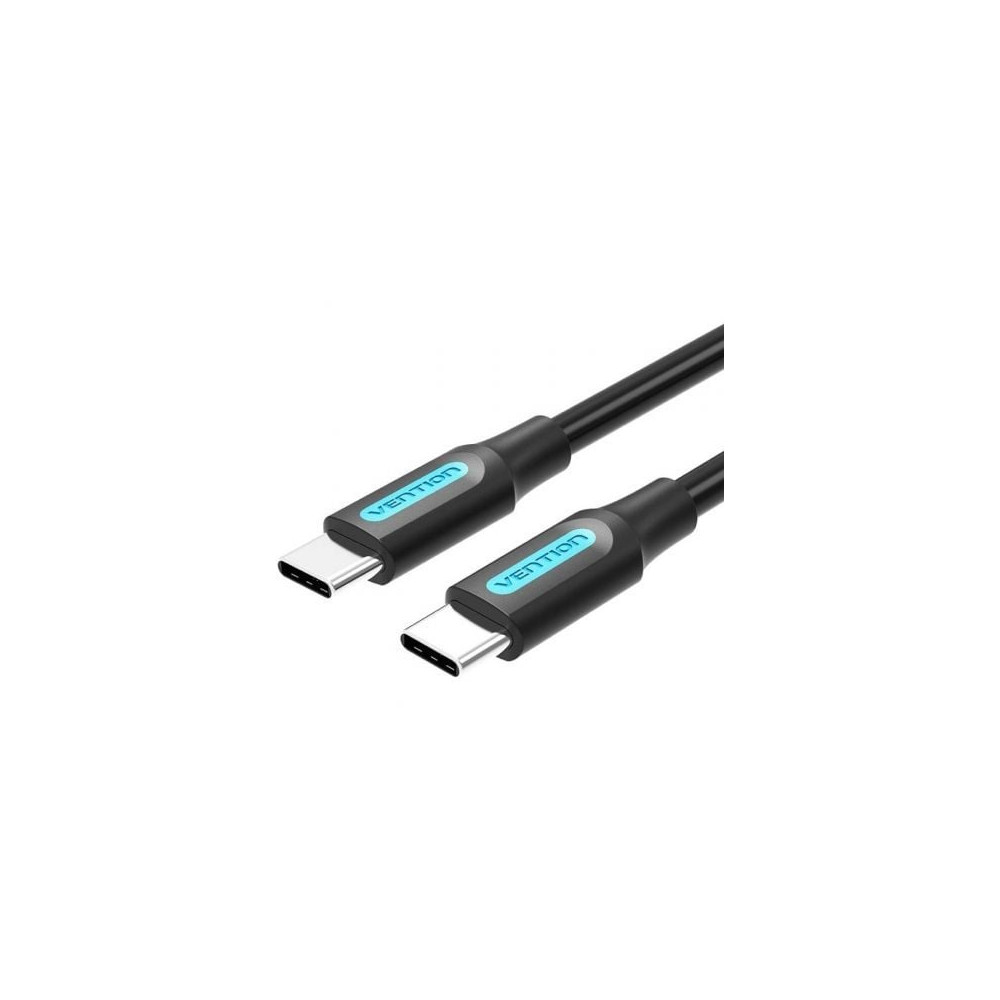 Cable USB 2.0 Tipo-C Vention COSBD/ USB Tipo-C Macho - USB Tipo-C Macho/ Hasta 60W/ 480Mbps/ 50cm/ Negro | USB-C
