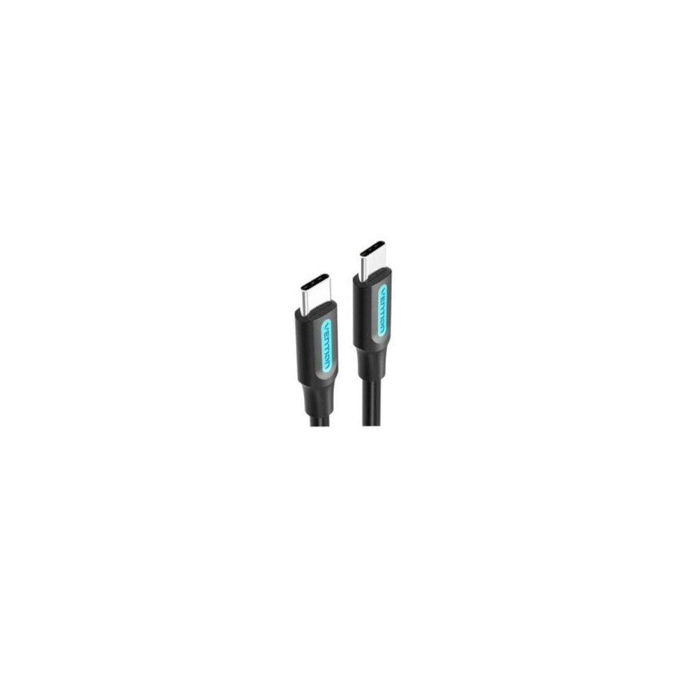 Cable USB 2.0 Tipo-C Vention COSBH/ USB Tipo-C Macho - USB Tipo-C Macho/ Hasta 60W/ 480Mbps/ 2m/ Negro | USB-C