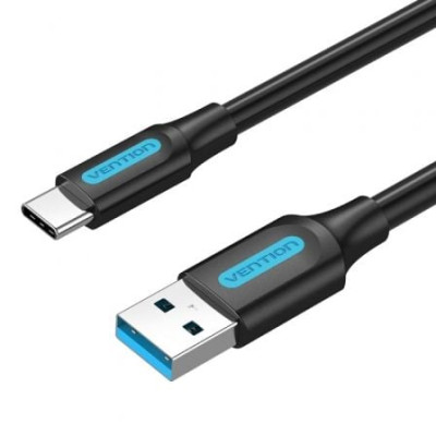 Cable USB 3.0 Tipo-C Vention COZBF/ USB Macho - USB Tipo-C Macho/ 5Gbps/ 1m/ Negro | USB