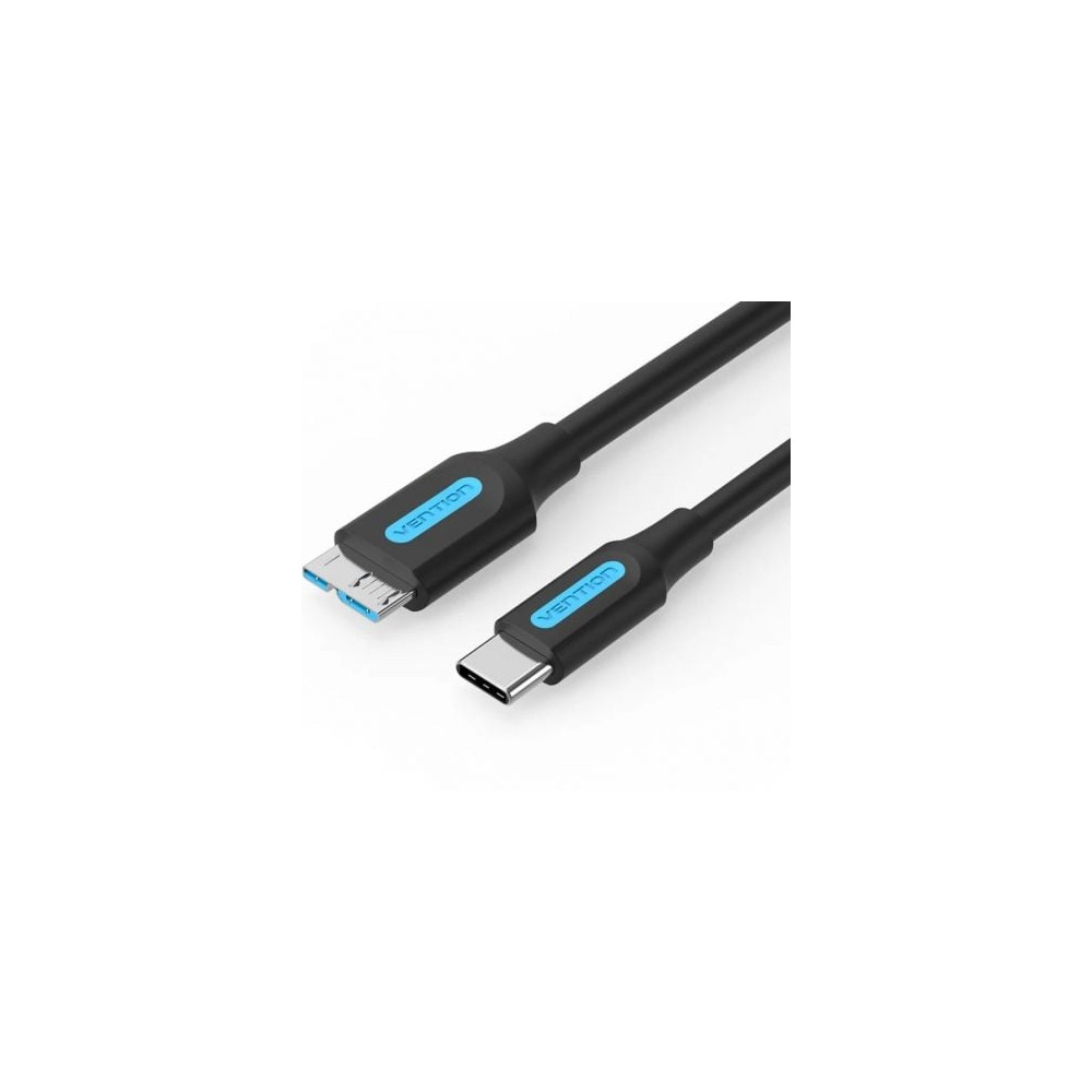 Cable USB 3.0 Vention CQABD/ microUSB Macho - USB Tipo-C Macho/ 5Gbps/ 50cm/ Negro | USB