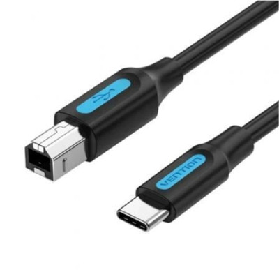 Cable USB 2.0 Tipo-C Vention CQUBH/ USB Tipo-B Macho - USB Tipo-C Macho/ 480Mbps/ 2m/ Negro | Audio