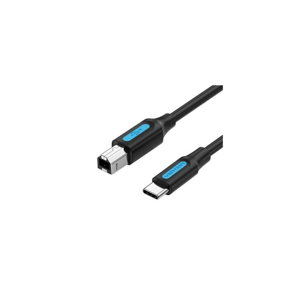 Cable USB 2.0 Tipo-C Vention CQUBH/ USB Tipo-B Macho - USB Tipo-C Macho/ 480Mbps/ 2m/ Negro | Audio