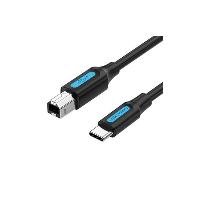 Cable USB 2.0 Tipo-C Vention CQUBH/ USB Tipo-B Macho - USB Tipo-C Macho/ 480Mbps/ 2m/ Negro | Audio