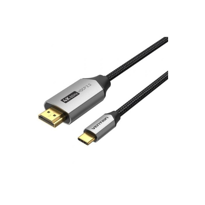 Cable Conversor HDMI 2.0 4K Vention CRBBF/ USB Tipo-C Macho - HDMI Macho/ 1m/ Negro | HDMI