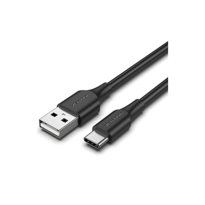 Cable USB 2.0 Tipo-C Vention CTHBF/ USB Tipo-C Macho - USB Macho/ 480Mbps/ 1m/ Negro | USB
