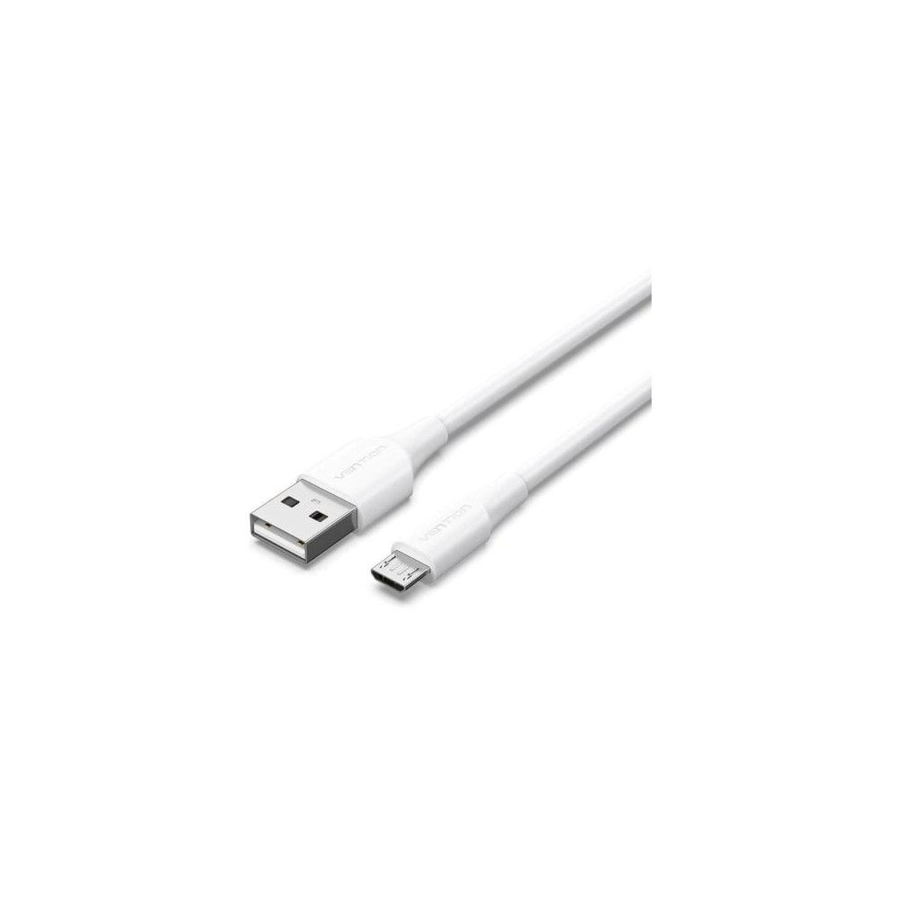 Cable USB 2.0 Vention CTIWF/ USB Macho - MicroUSB Macho/ Hasta 60W/ 480Mbps/ 1m/ Blanco | USB