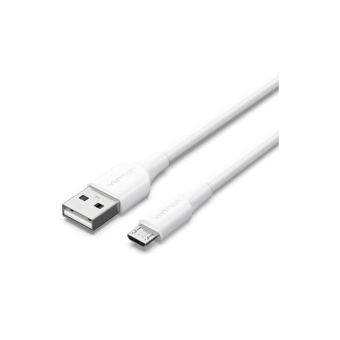 Cable USB 2.0 Vention CTIWF/ USB Macho - MicroUSB Macho/ Hasta 60W/ 480Mbps/ 1m/ Blanco | USB