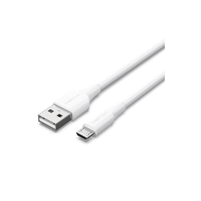 Cable USB 2.0 Vention CTIWG/ USB Macho - MicroUSB Macho/ Hasta 60W/ 480Mbps/ 1.5m/ Blanco | USB