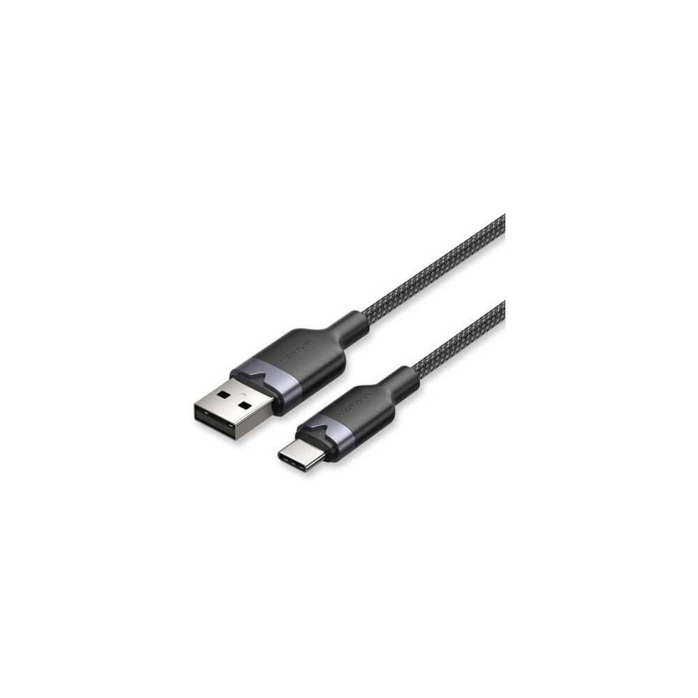 Cable USB 2.0 Tipo-C Vention CTNBF/ USB Tipo-C Macho - USB Macho/ Hasta 60W/ 480Mbps/ 1m/ Negro | USB