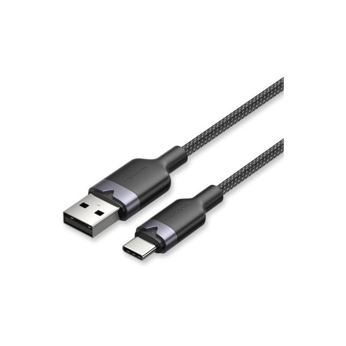 Cable USB 2.0 Tipo-C Vention CTNBF/ USB Tipo-C Macho - USB Macho/ Hasta 60W/ 480Mbps/ 1m/ Negro | USB
