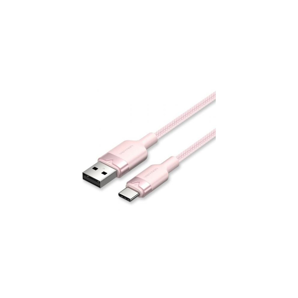 Cable USB 2.0 Tipo-C Vention CTNPF/ USB Tipo-C Macho - USB Macho/ Hasta 60W/ 480Mbps/ 1m/ Rosa | USB