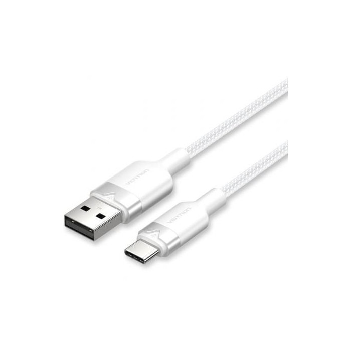 Cable USB 2.0 Tipo-C Vention CTNWF/ USB Tipo-C Macho - USB Macho/ Hasta 60W/ 480Mbps/ 1m/ Blanco | USB