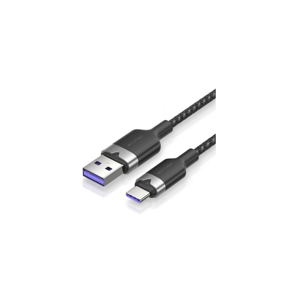 Cable USB 2.0 Tipo-C Vention CTOBF/ USB Tipo-C Macho - USB Macho/ Hasta 100W/ 480Mbps/ 1m/ Negro | USB