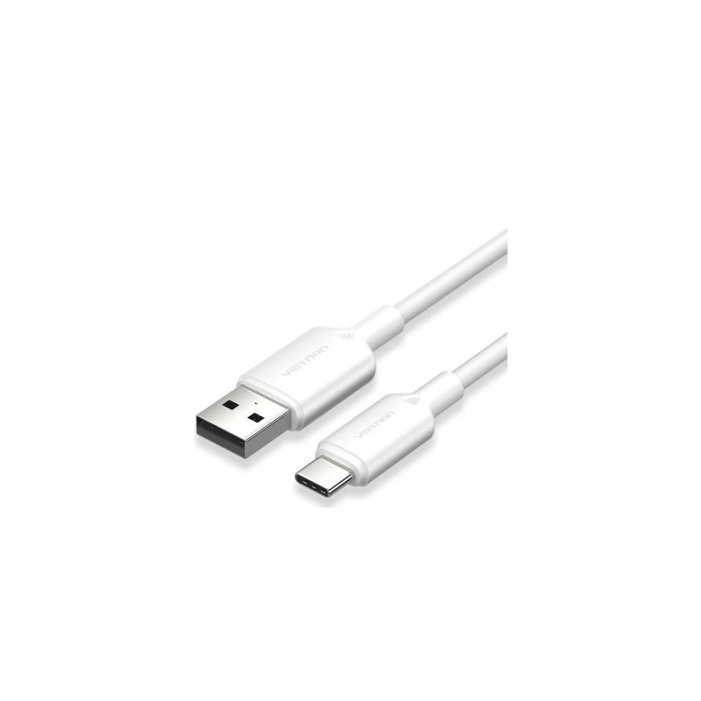 Cable USB 2.0 Tipo-C Vention CTQWF/ USB Tipo-C Macho - USB Macho/ Hasta 60W/ 480Mbps/ 1m/ Blanco | USB