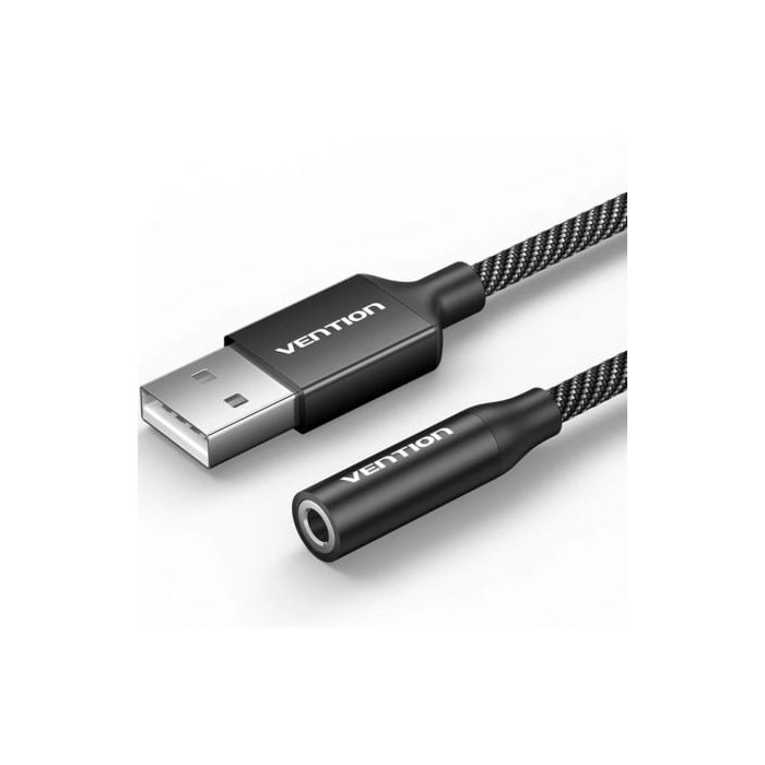 Conversor Vention CVEBC/ Jack 3.5 Hembra - USB Macho/ 1m/ Gris | Audio