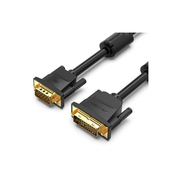 Cable Conversor Vention EACBH/ DVI-I Macho - VGA Macho/ 2m/ Negro | VGA/DVI/DisplayPort