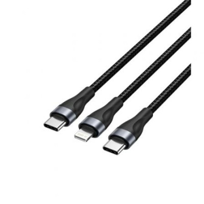 Cable USB Tipo-C Vention H17BAV/ USB Tipo-C Macho - Lightning Macho/ USB Tipo-C Macho/ 60W/ 480Mbps/ 1.2m/ Negro | USB-C