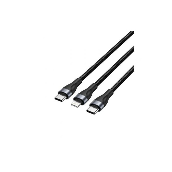 Cable USB Tipo-C Vention H17BAV/ USB Tipo-C Macho - Lightning Macho/ USB Tipo-C Macho/ 60W/ 480Mbps/ 1.2m/ Negro | USB-C