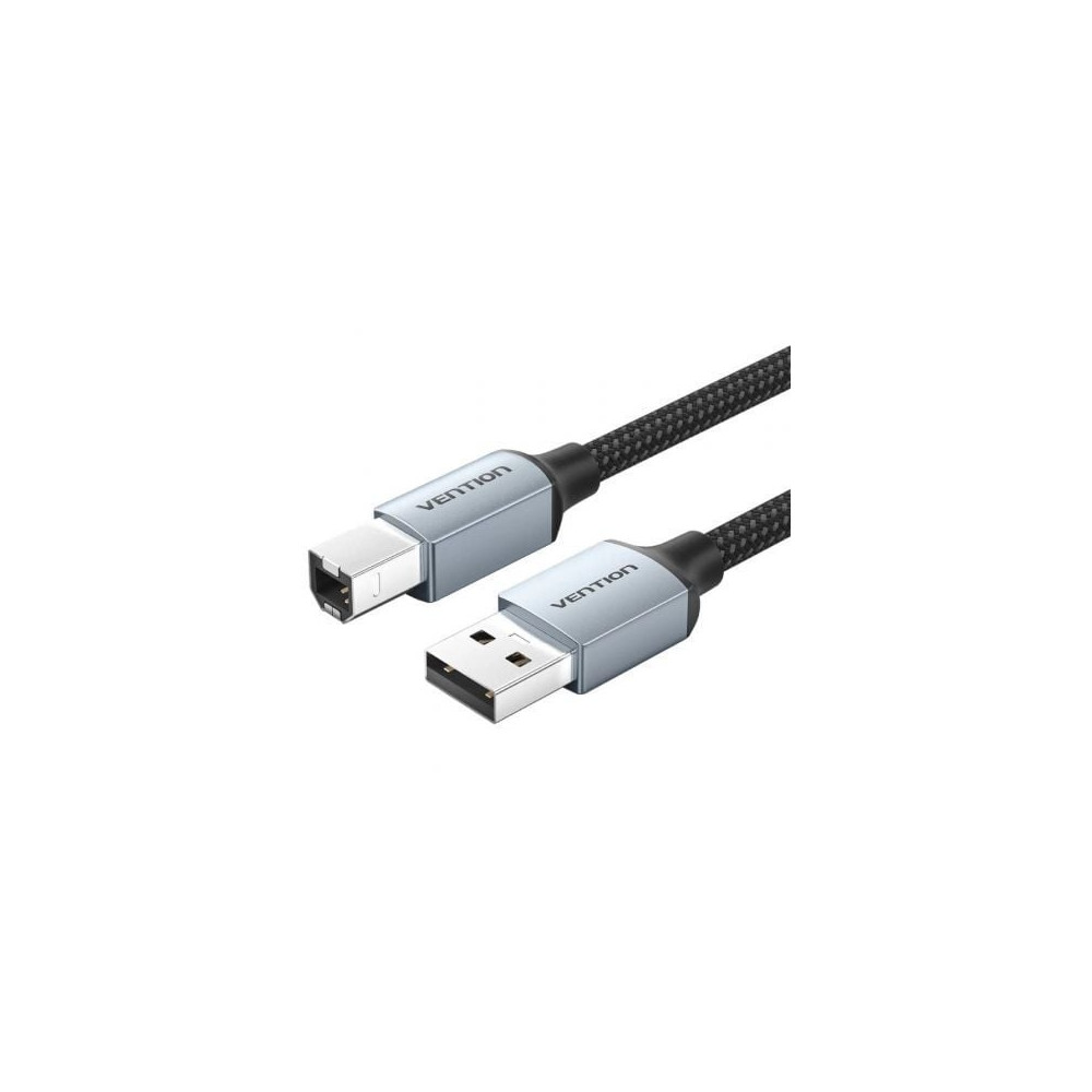 Cable USB 2.0 Impresora Vention CTTHG/ USB Tipo-B Macho - USB Macho/ 480Mbps/ 1.5m/ Gris | USB