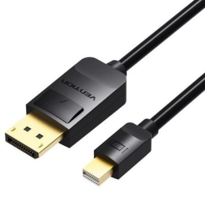 Cable DisplayPort Vention HAABI/ Mini DisplayPort Macho - DisplayPort Macho/ 3m/ Negro | VGA/DVI/DisplayPort