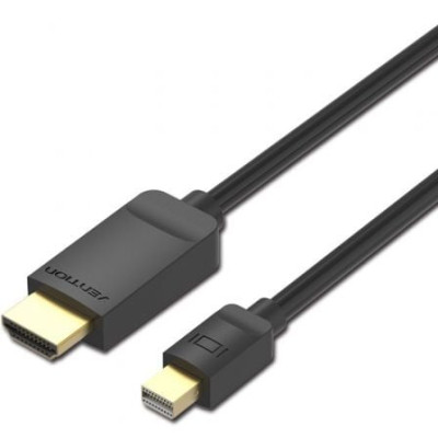 Cable Conversor Vention HABBG/ Mini DisplayPort Macho - HDMI Macho/ 1.5m/ Negro | VGA/DVI/DisplayPort