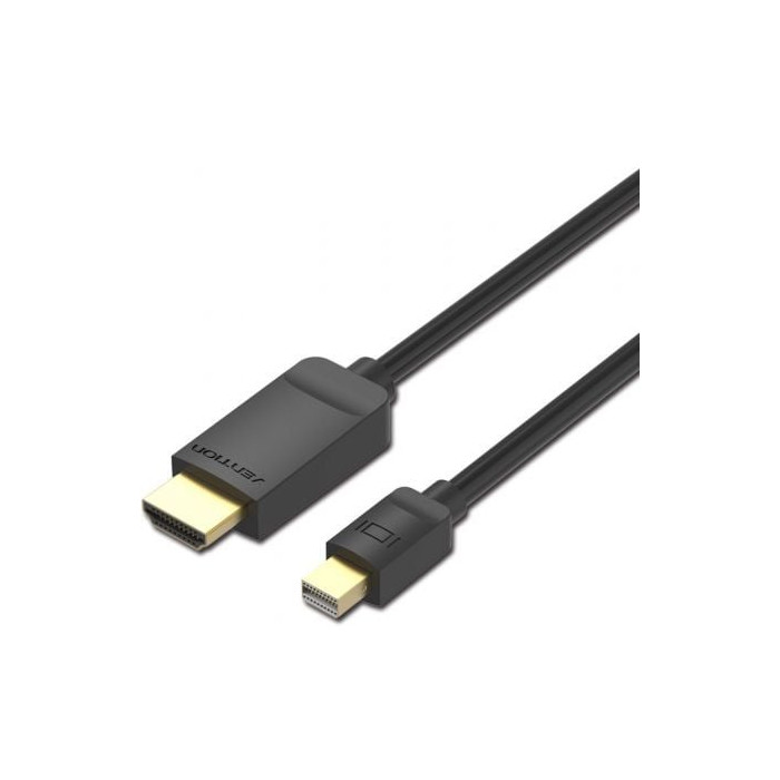Cable Conversor Vention HABBH/ Mini DisplayPort Macho - HDMI Macho/ 2m/ Negro | VGA/DVI/DisplayPort