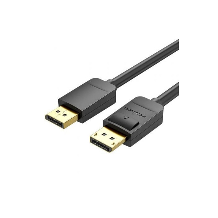 Cable DisplayPort 1.2 4K Vention HACBF/ DisplayPort Macho - DisplayPort Macho/ 1m/ Negro | VGA/DVI/DisplayPort