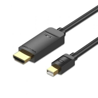 Cable Conversor Vention HAHBH/ Mini Displayport Macho - HDMI Macho/ 2m/ Negro | VGA/DVI/DisplayPort