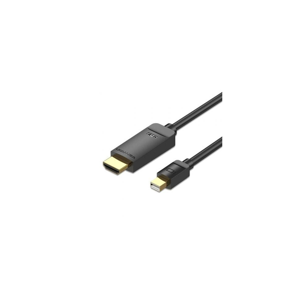 Cable Conversor Vention HAHBH/ Mini Displayport Macho - HDMI Macho/ 2m/ Negro | VGA/DVI/DisplayPort