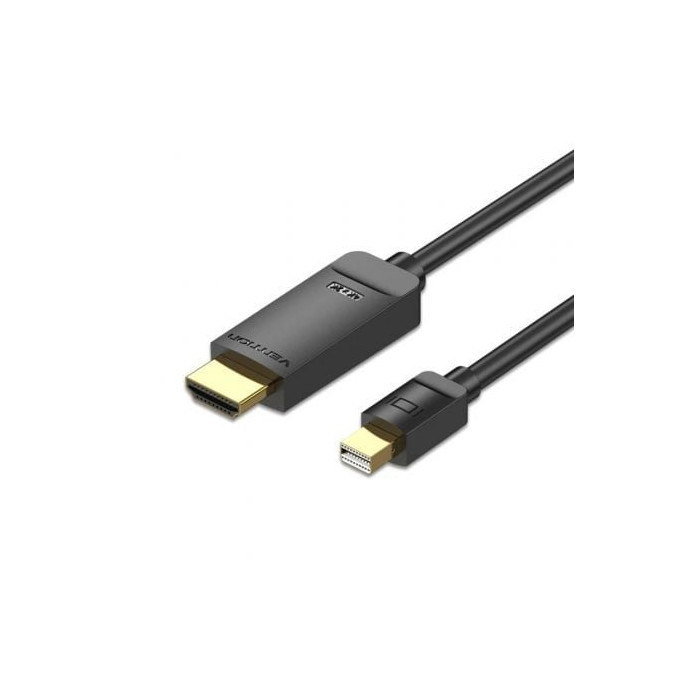 Cable Conversor Vention HAHBH/ Mini Displayport Macho - HDMI Macho/ 2m/ Negro | VGA/DVI/DisplayPort