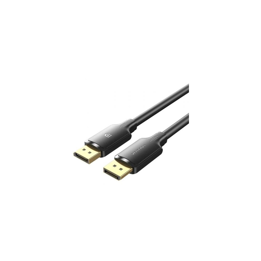 Cable Conversor Vention HAKBH/ DisplayPort Macho - DisplayPort 4K Macho/ 2m/ Negro | VGA/DVI/DisplayPort