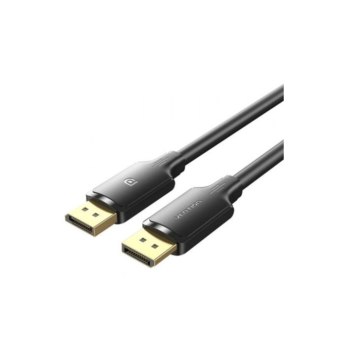 Cable Conversor Vention HAKBH/ DisplayPort Macho - DisplayPort 4K Macho/ 2m/ Negro | VGA/DVI/DisplayPort