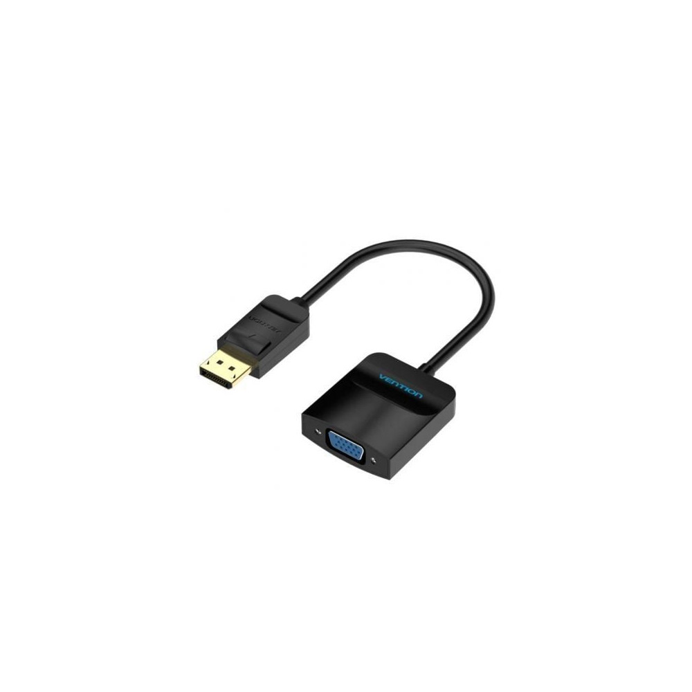 Conversor Vention HBFBB/ DisplayPort Macho - VGA Hembra/ 15cm/ Negro | VGA/DVI/DisplayPort