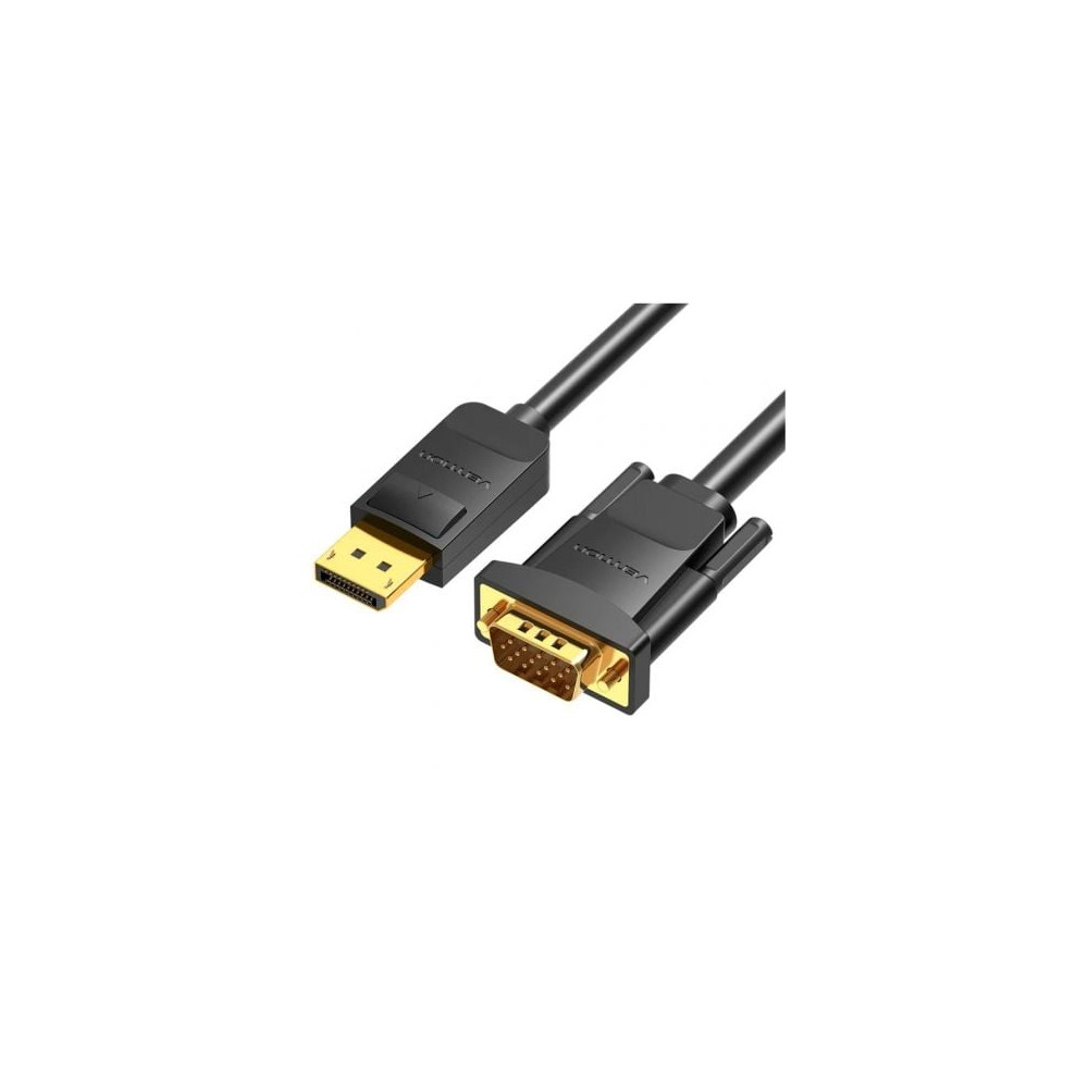 Cable Conversor Vention HBLBH/ DisplayPort Macho - VGA Macho/ 2m/ Negro | VGA/DVI/DisplayPort