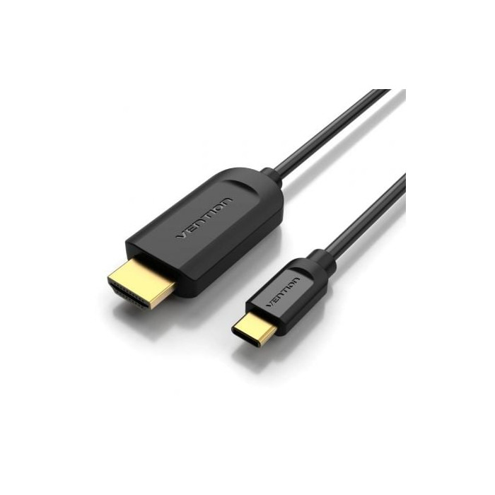 Cable Conversor HDMI 1.4 4K Vention CGUBH/ USB Tipo-C Macho - HDMI Macho/ 2m/ Negro | HDMI