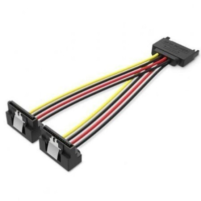 Cable Alimentación Vention KDBBB/ SATA Macho - 2x SATA Hembra/ 15cm/ Negro | Alimentación y Datos